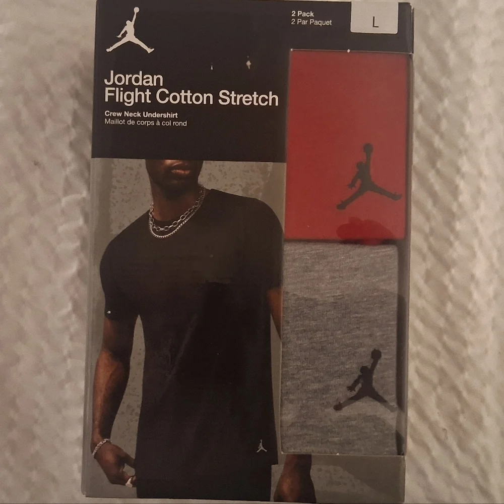 Jordan Men's Flight Cotton Stretch Undershirts - Red and Gray